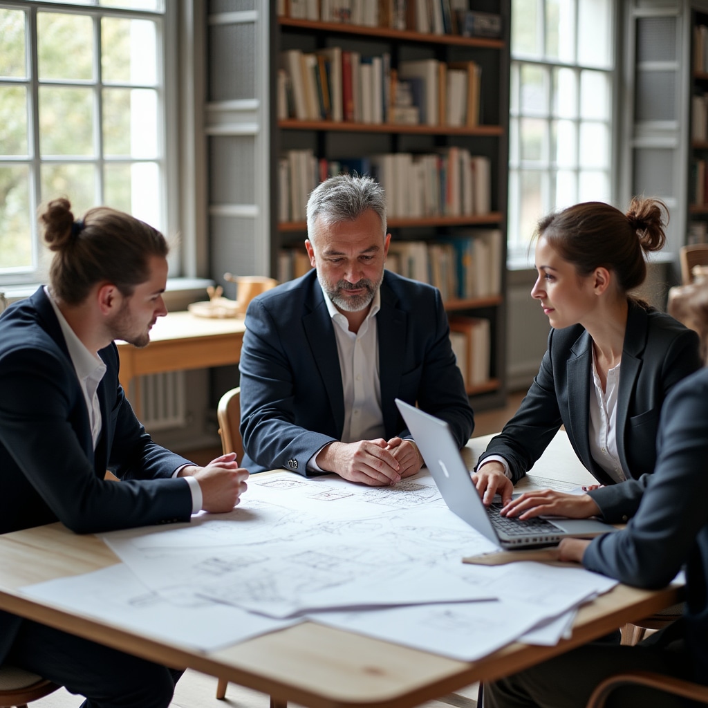 Team dello studio tecnico Daqenvia Hub in riunione di progettazione